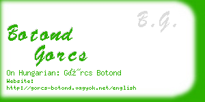 botond gorcs business card